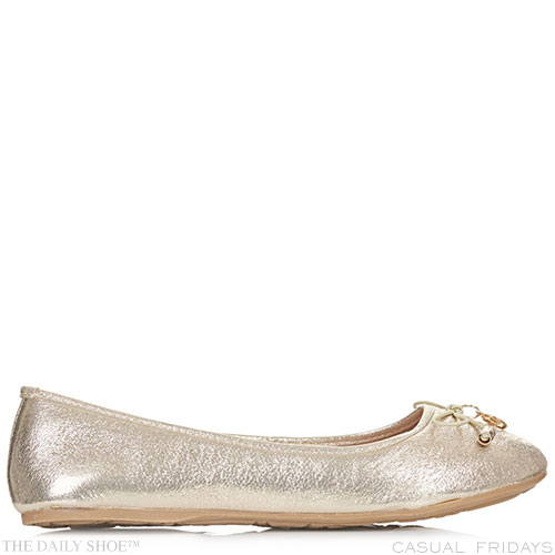 MAIN IMAGE -Casual Friday's Shoe - Golden Ballerina by QUEUE