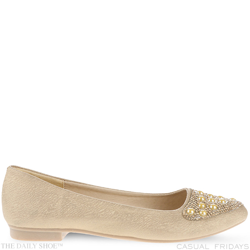 MAIN IMAGE -Casual Friday - Pearl & Diamanté Ballerinas by AWOL
