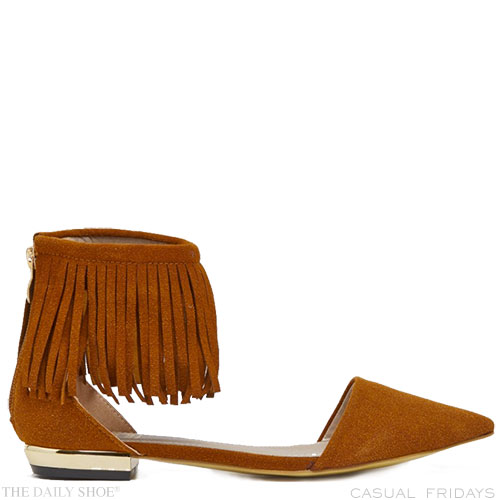Dolce Vita Tan Fringed Ballerinas