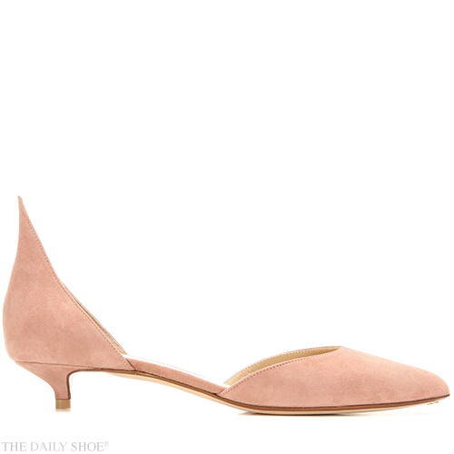 FRANCESCO RUSSO SUEDE KITTEN-HEEL PUMPS
