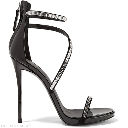 GIUSEPPE ZANOTTI Calliope embellished suede and patent-leather sandals