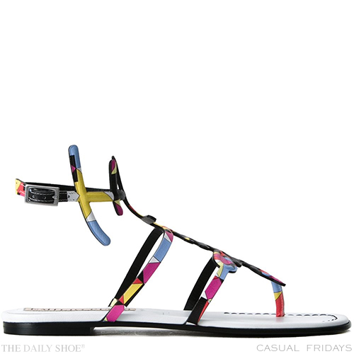 EMILIO PUCCI PRINTED ANKLE STRAP SANDALS