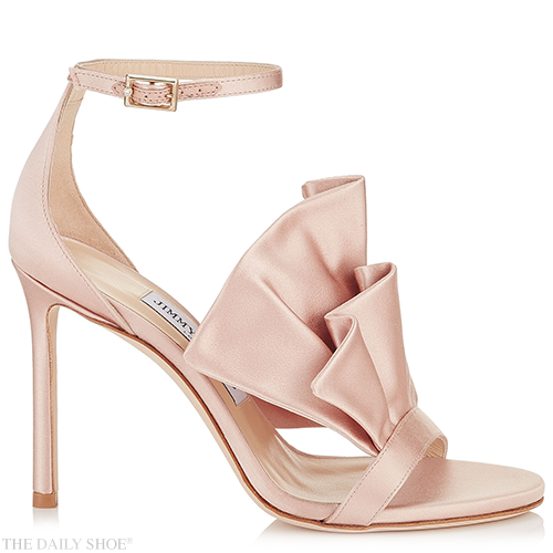 JIMMY CHOO Kami ruffled satin sandals