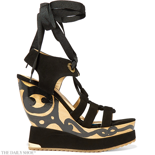 PALOMA BARCELÓ Arielle lace-up suede wedge sandals