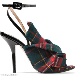 NO. 21 Knotted Tartan Canvas and Patent-leather Heels